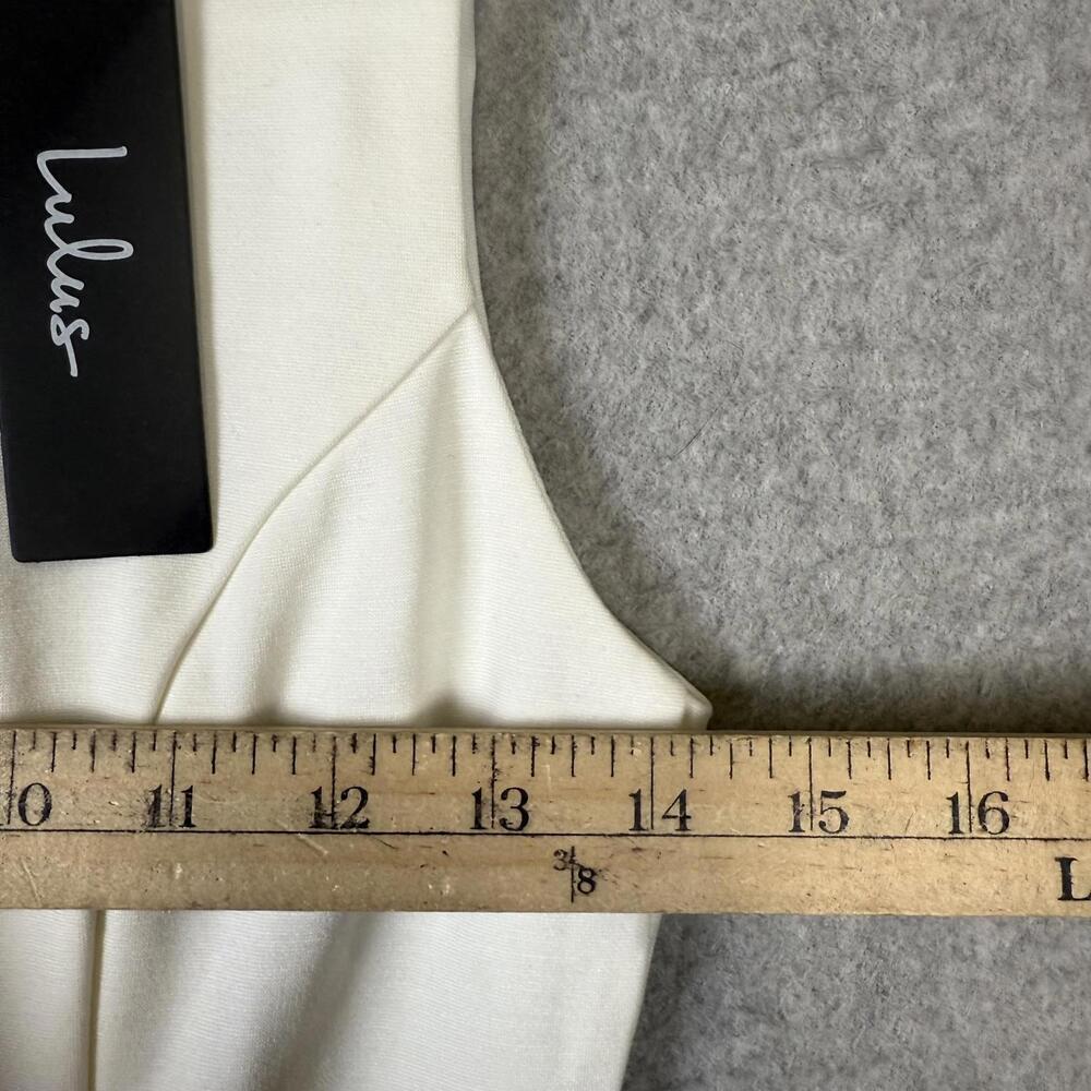 Brand New Lulus Women's Size Xs White Bon Appetit Mini Skater Dress Fit Flare View 3